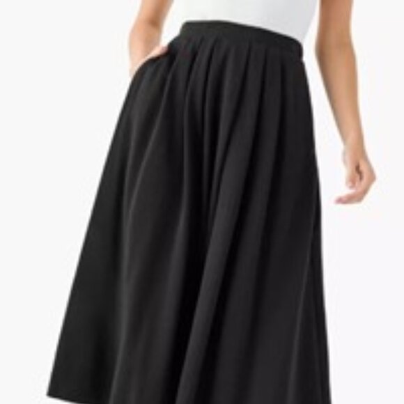 plus size Mid-Rise A-line Skirt black size xxl loose fit lightweight  Relance - Picture 7 of 9